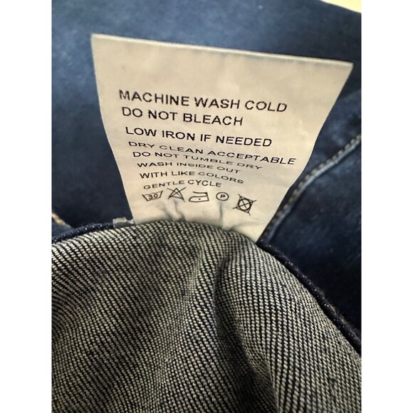 Womens Cropped Wide Leg Jeans XL High Waist Pants Dark Wash Stretch - Picture 7 of 7